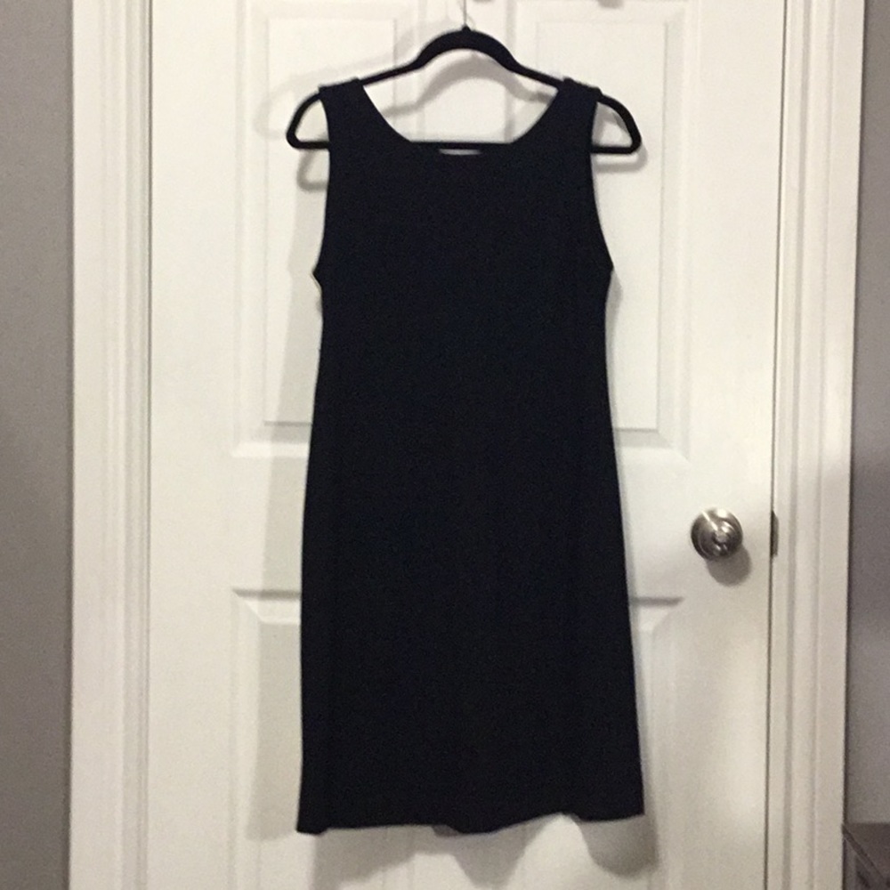 YOANA BARASCHI Black White Stretch Colorblock Sheath Dress Office Cocktail L - Picture 3 of 11